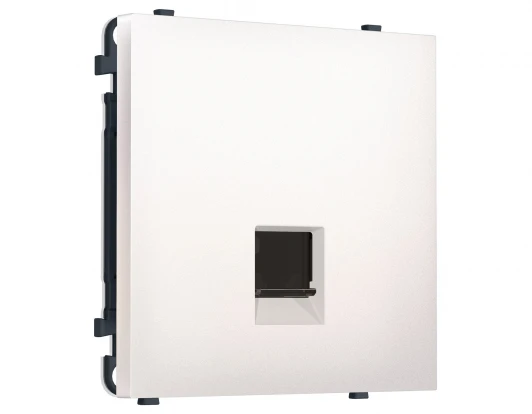 MS212005 Комплект механизма розетки Ethernet RJ-45 экранированной с автоматической защитной шторкой (Жемчуг) Ambrella Volt QUANT PRO MS212005