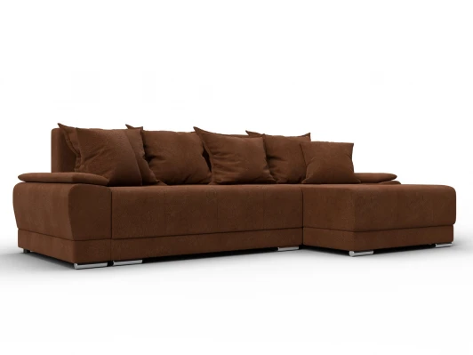 137097 Диван угловой Лига-119 угол правый (ДСП,Брус,Фанера,ЛДС,Велюр/Терракотовый) Лига Диванов 137097