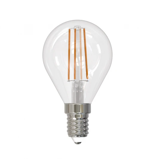 LED-G45-9W/3000K/E14/CL/DIM GLA01TR картон Лампочка светодиодная груша прозрачная E14 9W 3000K Uniel LED-G45-9W/3000K/E14/CL/DIM GLA01TR