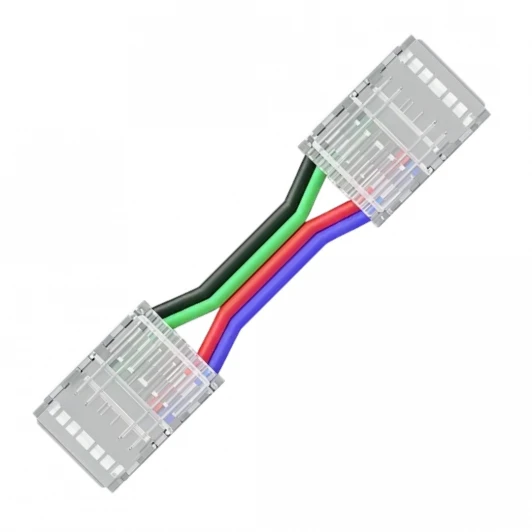 09-164 Коннектор прокалывающий 4 pin, для гибкого соединения RGB LED ленты 10мм, тип COB, IP20 длина провода 150мм Apeyron 09-164