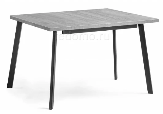 451688 Обеденный стол из дерева Woodville раскладной Колон Лофт 120 32 мм бетон / черный матовый 451688