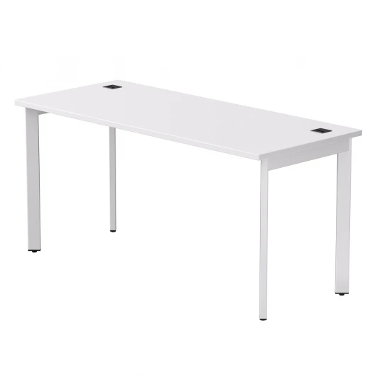 254S004W39003 Стол прямой Everprof EVO (ЭВО) на металлокаркасе 1580х670х755 мм опоры 45гр Белый/Белый 254S004W39003