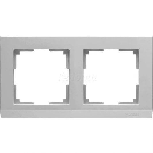 WL04-Frame-02 Рамка на 2 поста Werkel Stark, серебро