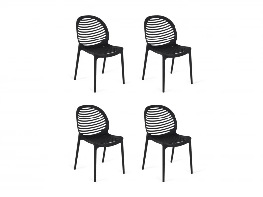 966363 Комплект стульев Spike 4 шт. ОГОГО Обстановочка! 966363 (Пластик/Черный)