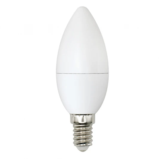 LED-C37-6W/WW+NW/E14/FR PLB01WH картон Лампочка светодиодная свеча белая E14 6W 3000-4000K Uniel LED-C37-6W/WW+NW/E14/FR PLB01WH