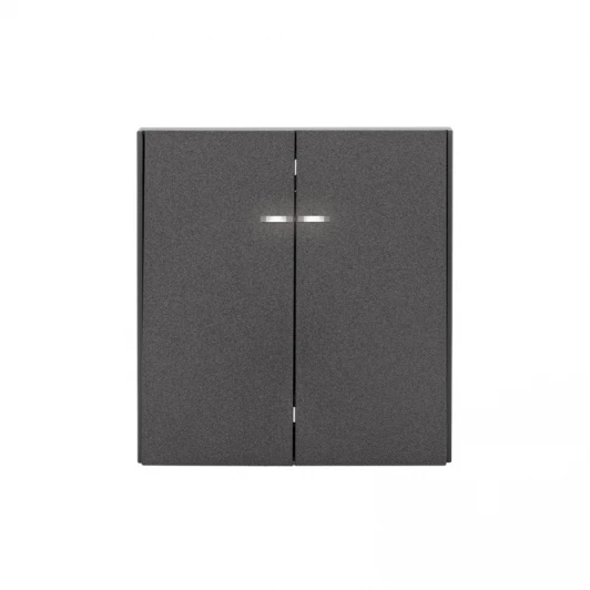 KR-78-0714-6 Выключатель двухклавишный с подсветкой 10А с/у графит Kranz Strong KR-78-0714-6