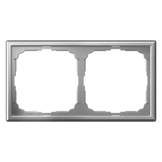 GAL000302 Рамка на 2 поста (алюминий) Systeme Electric GAL000302