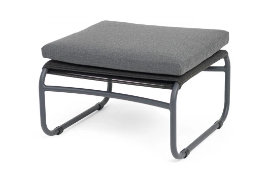 ANE-P-001 RAL7024 Mua D-grey "Ането" пуф плетеный из роупа, каркас алюминий темно-серый (RAL7024) муар, роуп темно-серый круглый 4SIS ANE-P-001 RAL7024 Mua D-grey