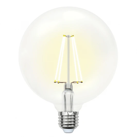 LED-G125-10W/WW/E27/CL PLS02WH картон Лампочка светодиодная шар прозрачная E27 10W 3000K Uniel LED-G125-10W/WW/E27/CL PLS02WH