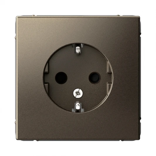 GAL000645 Розетка с заземлением и шторками (мокко) Systeme Electric GAL000645