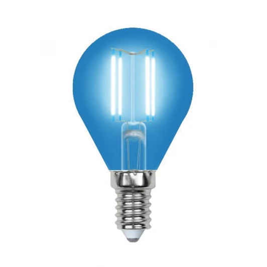 LED-G45-5W/BLUE/E14 GLA02BL картон Лампочка светодиодная груша синяя E14 5W Uniel LED-G45-5W/BLUE/E14 GLA02BL