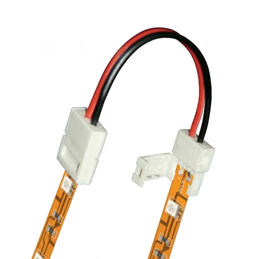 UCX-SS2/B20-NNN WHITE 020 POLYBAG Коннектор (провод) для соединения светодиодных лент 5050 между собой, 2 контакта, набор 20 штук Uniel UCX-SS2/B20-NNN WHITE 020 POLYBAG