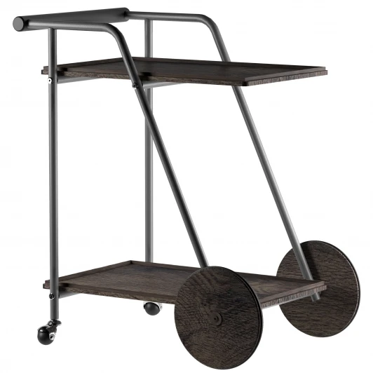 008846 Стол сервировочный Оди металлик/эбеновое дерево/дуб маррон Mebelik 008846