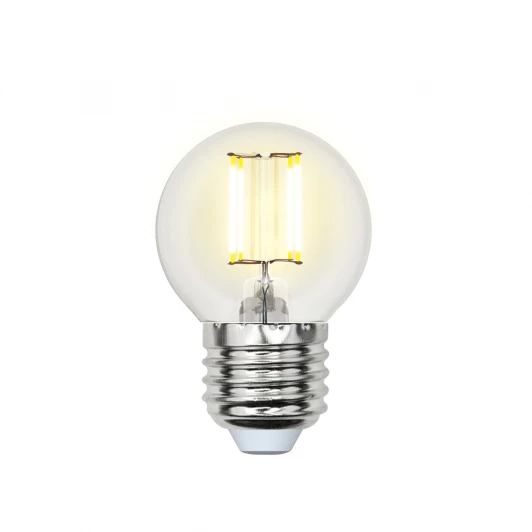 LED-G45-5W/NW/E27/CL/DIM GLA01TR картон Лампочка светодиодная шар прозрачная E27 5W 4000K Uniel LED-G45-5W/NW/E27/CL/DIM GLA01TR