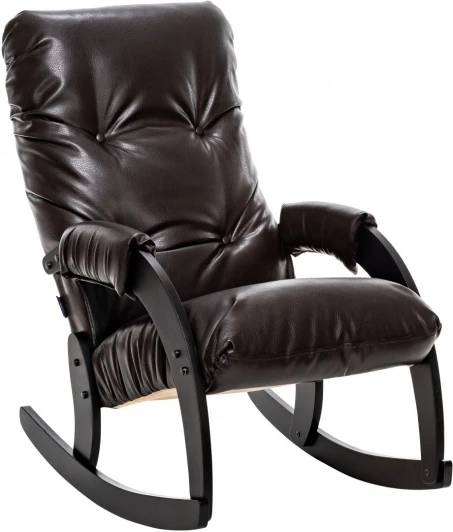 2102619000001 Кресло-качалка Модель 67 Венге, к/з Real Lite DK Brown Leset  арт.2102619000001