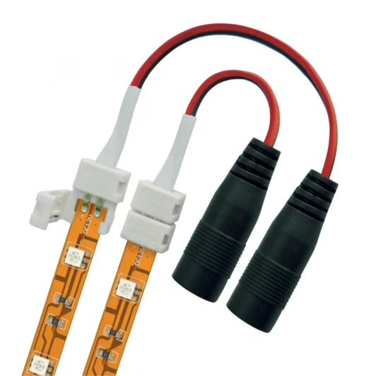 UCX-SJ2/B20-NNN WHITE 020 POLYBAG Коннектор (провод) для соединения светодиодных лент 5050 с адаптером (стандартный разъем), 2 контакта, набор 20 штук Uniel UCX-SJ2/B20-NNN WHITE 020 POLYBAG
