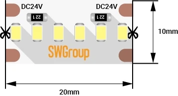 SWG2A300-24-19.2-WW Светодиодная лента SWG SWG2A300-24-19.2-WW