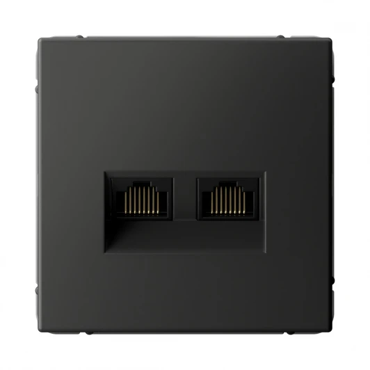 GAL001488 Розетка Ethernet RJ-45 двойная (базальт) Systeme Electric GAL001488