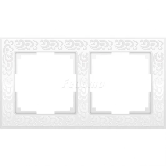 WL05-Frame-02-white Рамка на 2 поста Werkel Flock, белый