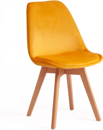 15847 Обеденный стул Tetchair TULIP (Вельвет,Дерево /Желтый)