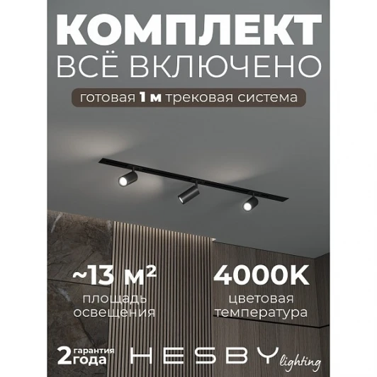 HSBL_kompl_S003_VI1B4K Трековая система в сборе встраиваемая однофазная 220V Hesby Lighting Skylite №3 HSBL_kompl_S003_VI1B4K