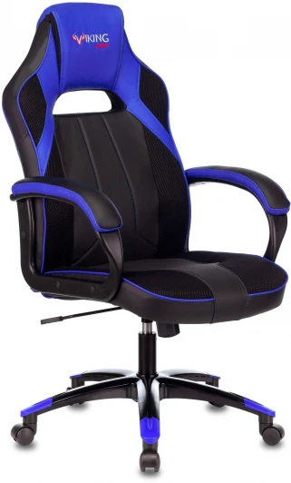 VIKING 2 AERO BLUE Кресло игровое Zombie VIKING 2 AERO черный/синий текстиль/эко.кожа крестовина пластик