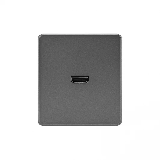 KR-78-0730-2 Розетка HDMI с/у титан Kranz Round KR-78-0730-2