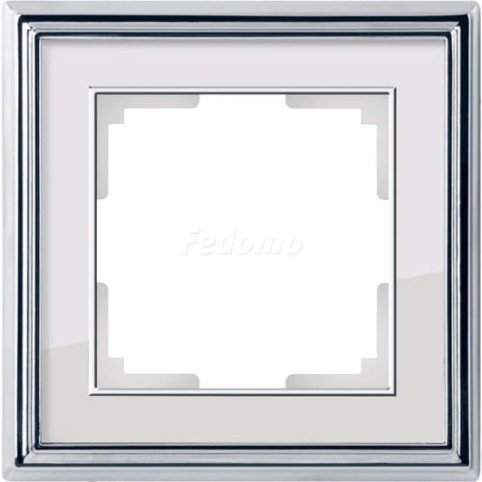 WL17-Frame-01 Рамка на 1 пост Werkel Palacio, хром с белым