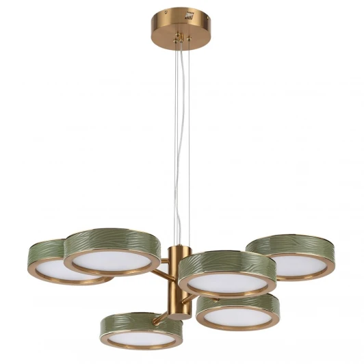 5450/99LA Подвесная люстра Odeon Light Riviera 5450/99LA зеленый/античная бронза/металл/керамика/хрусталь/акрил LED x 99W 2000К/3000K/4000K/переключ