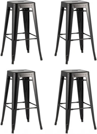 УТ000038358 Стул барный TOLIX черный глянцевый 4 шт Stool Group (арт.УТ000038358)