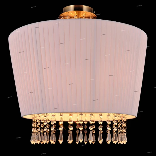 11356/5C ANTIQUE CLEAR Люстра потолочная хрустальная Natali Kovaltseva Intrigue, 5 ламп, бронза с белым и прозрачным