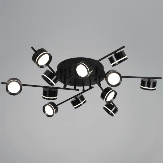 10590-0.3-12 Black Потолочная люстра на штанге Reluce 10590-0.3-12 Black