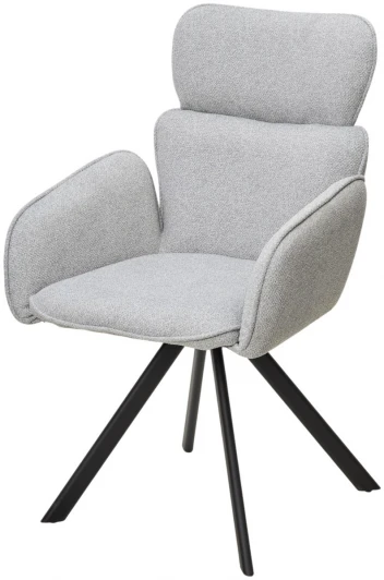 670M05870 Стул ЛОНГ (LONG) 360 град. поворот. NS10 Серый, букле / черный каркас M-City 64322