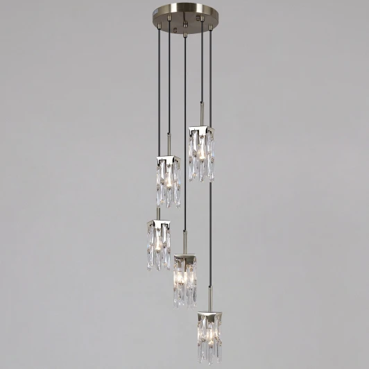 IL3600-5PSQ-26 AB DS Подвесной светильник хрустальный ILLUMICO IL3600-5PSQ-26 AB DS