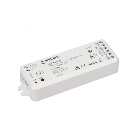 054178 INTELLIGENT ARLIGHT Контроллер SMART-SPI-302-72-2G-RGB/RGBW-SUF (12-24V, ZigBee, 2.4G) (IARL, IP20 Пластик) 054178