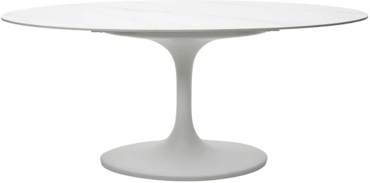 614M05000 Стол AVOLA 180 MATT WHITE MARBLE SOLID CERAMIC / WHITE М-City