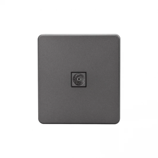 KR-78-0723-2 Розетка TV с/у титан Kranz Round KR-78-0723-2