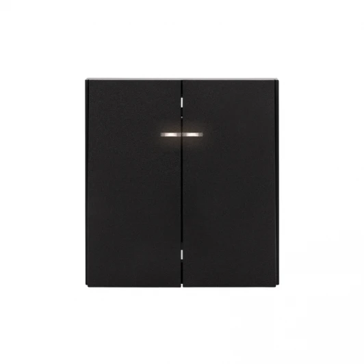 KR-78-0714-5 Выключатель двухклавишный с подсветкой 10А с/у антрацит Kranz Strong KR-78-0714-5