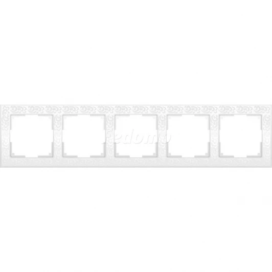 WL05-Frame-05-white Рамка на 5 постов Werkel Flock, белый