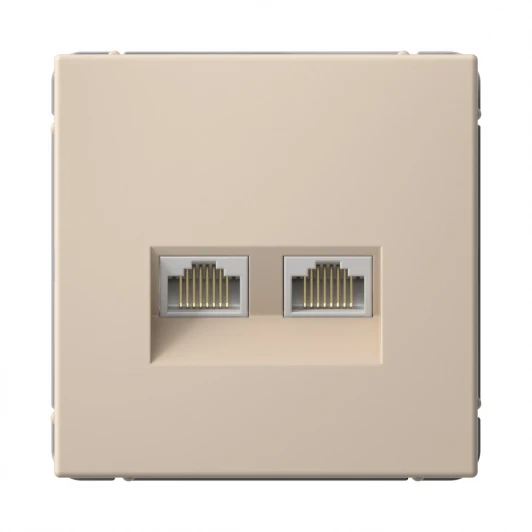 GAL001285 Розетка Ethernet RJ-45 двойная (песочный) Systeme Electric GAL001285