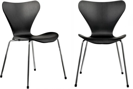 FR 0425P Комплект из 2-х стульев Bradex Home Seven Style черный с хромированными ножками (FR 0425P)