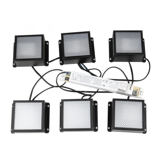 ULP-0808 42W/4000К IP40 GRILYATO BLACK KIT06 Светильник светодиодный потолочный встраиваемый, комплект из 6 штук, 4000K, для ячеек 86x86мм, в комплекте с и/п Uniel Grilyato Mini ULP-0808 42W/4000К IP40 GRILYATO BLACK KIT06
