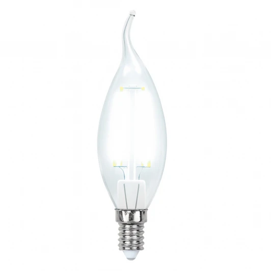 LED-CW35-6W/NW/E14/CL GLA01TR картон Лампочка светодиодная свеча на ветру прозрачная E14 6W 4000K Uniel LED-CW35-6W/NW/E14/CL GLA01TR