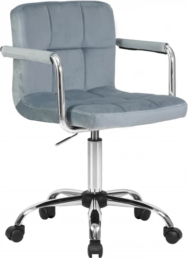 9400-LM TERRY, цвет сиденья пудрово-голубой велюр (MJ9-74), цвет основания хромированная сталь Офисное кресло для персонала TERRY (пудрово-голубой велюр (MJ9-74))