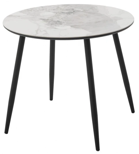 480M06045 Стол МИЛТОН D89 цвет ПАНДОРА (PANDORA LIGHT 122 BG), керамика / Черный каркас M-City 64590