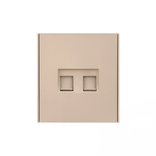 KR-78-0725-8 Розетка компьютерная двойная RJ45+RJ45 кат6 с/у шелк Kranz Strong KR-78-0725-8