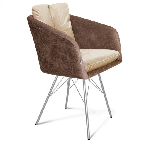 2917723506 Стул Sheffilton SHT-ST43-2/S37 какао/ванильный крем/хром лак 2917723506