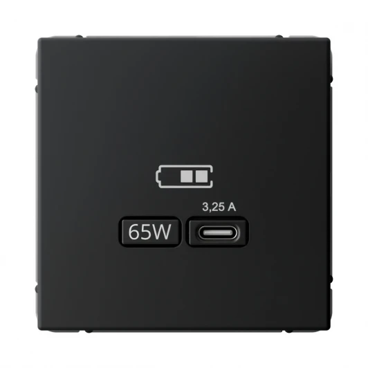 GAL001027 Розетка с быстрой зарядкой USB Type-C 65Вт (карбон) Systeme Electric GAL001027
