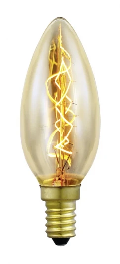 49507 Лампа накаливания декоративная Eglo Vintage, свеча, янтарный, E14, 40W, 220V, теплый (2700K)