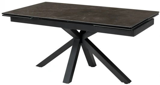 DECDF179TKL135BLCK Обеденный стол M-City ALTO 160 KL-135 Темно-серый мрамор матовый, итальянская керамика/ BLACK